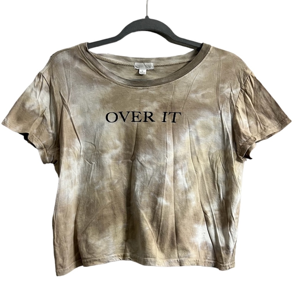 Orange Kiss “Over It” Butterfly Crop Graphic Tee